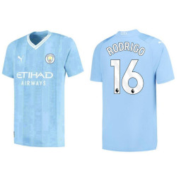 Youth 2023-24 Manchester City 16 Rodrigo Home Blue Authentic Jersey