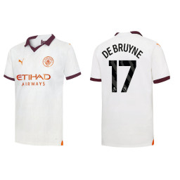 Women 2023-24 Manchester City 17 Kevin De Bruyne Away White Authentic Jersey