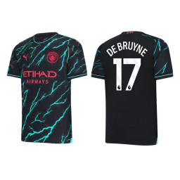 2023-24 Manchester City 17 Kevin De Bruyne Third Black Authentic Jersey