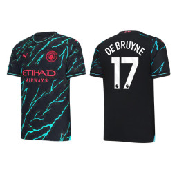 YOUTH 2023-24 Manchester City 17 Kevin De Bruyne Third Black Replica Jersey
