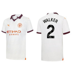 Youth 2023-24 Manchester City 2 Kyle Walker Away White Replica Jersey