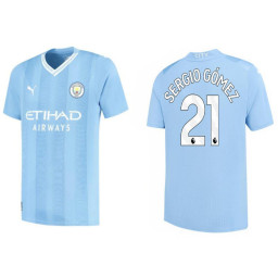 Youth 2023-24 Manchester City 21 Sergio Gomez Home Blue Replica Jersey