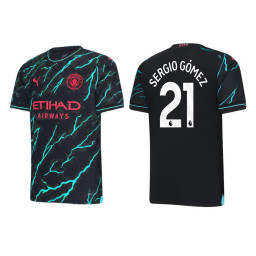 2023-24 Manchester City 21 Sergio Gomez Third Black Authentic Jersey