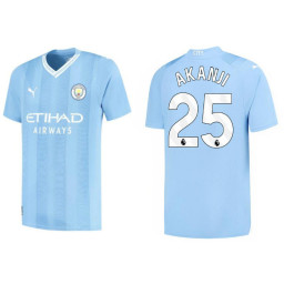 2023-24 Manchester City 25 Manuel Akanji Home Blue Authentic Jersey