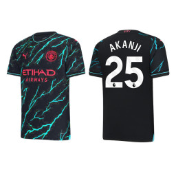 2023-24 Manchester City 25 Manuel Akanji Third Black Authentic Jersey