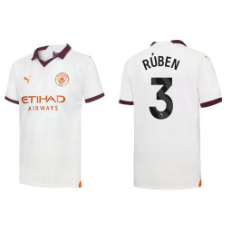 Youth 2023-24 Manchester City 3 Ruben Dias Away White Authentic Jersey