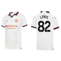 Women 2023-24 Manchester City 82 Rico Lewis Away White Authentic Jersey