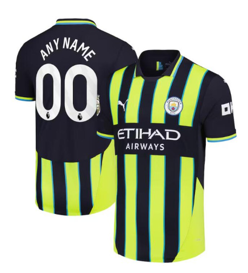 Customize Manchester City 2024-25 Away Black Authentic Jersey