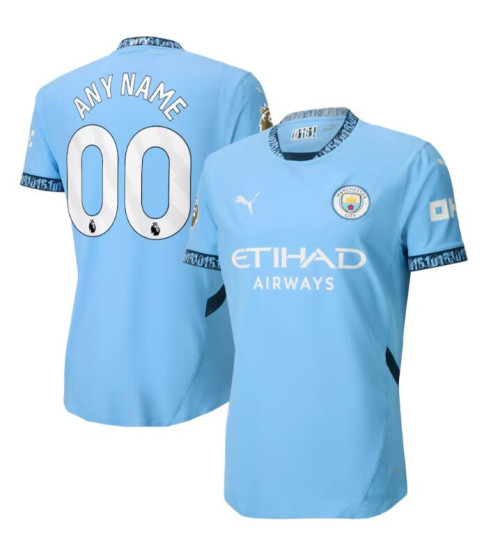 Customize Manchester City 2024-25 Home Blue Authentic Jersey