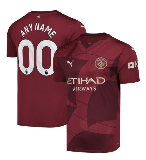 Customize Manchester City 2024-25 Third Red Authentic Jersey