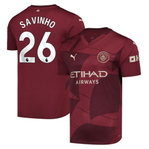 Youth Manchester City 2024-25 Third Red Savinho Savinho 26 Replica Jersey