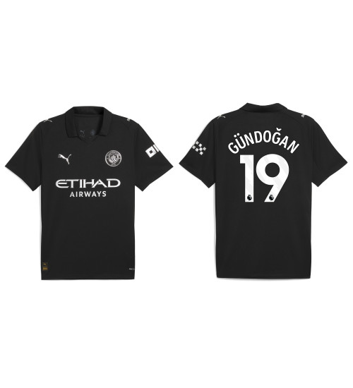 2025-2026 Manchester City 19. Ilkay Gundogan Replica Black Away Jersey