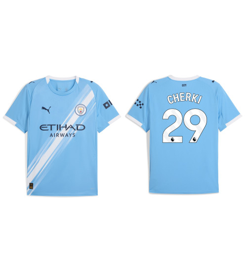 2025-2026 Manchester City 29. Rayan Cherki Authentic Blue Home Jersey