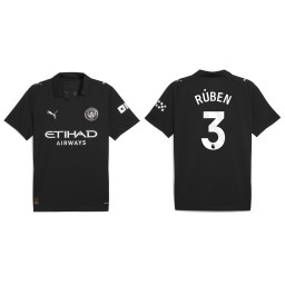 2025-2026 Manchester City 3. Ruben Dias Authentic Black Away Jersey