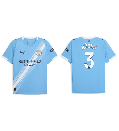 2025-2026 Manchester City 3. Ruben Dias Replica Blue Home Jersey