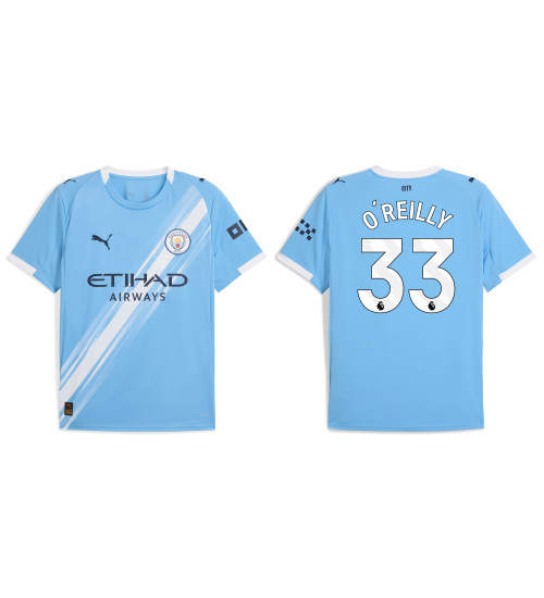 2025-2026 Manchester City 33. Nico O'Reilly Authentic Blue Home Jersey