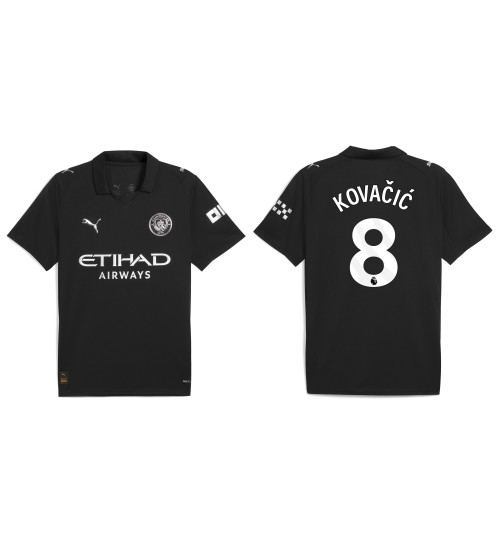 2025-2026 Manchester City 8. Mateo Kovacic Replica Black Away Jersey