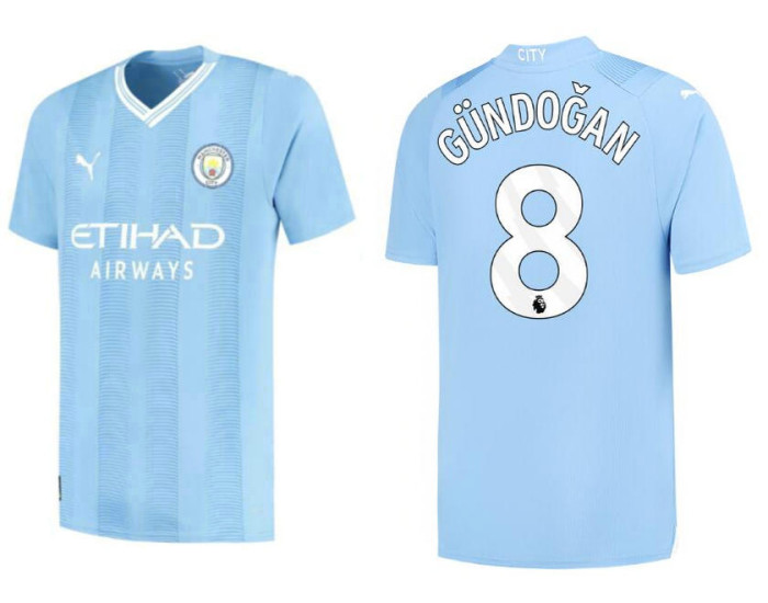 Maillot De Football Manchester City Signé Ilkay Gundogan (saison 22/23) Encadré - Certifié Private Signing - Édition 299